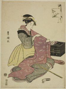 第十二个月（Goku getsu），选自 "时尚十二个月（Furyu junikagetsu）"系列 作者 歌川丰国一世