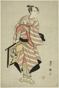 泽村宗十郎三世在 1797 年 11 月于 Kiri 剧场上演的戏剧《宫舞武藏之神垣》中饰演驮马人 Muchizo。 作者 歌川丰国一世