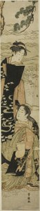 须磨海岸上的松风和村纱姐妹 作者 歌川丰国一世