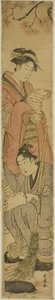 年轻夫妇饰演 Kanzan 和 Jittoku 作者 歌川丰国一世