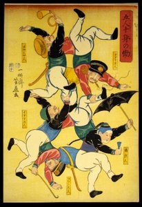 五个人干十个人的活 (Gonin jushin no hataraki) 作者 歌川义富士