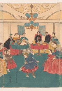 外国人举行宴会 作者 歌川义和