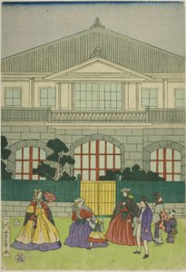 横滨港的法国商人住宅（横滨 ko Furansu shokan no zu） 作者 歌川义和