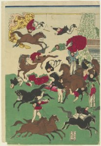 Circus Stunts，19世纪（彩色木版画）