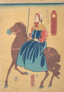 马背上的英国女人，1861年1月。 作者 歌川佳tora