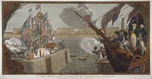 伦敦码头的开放，瓦坪，1805年 作者 伍德索普