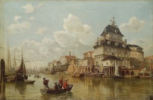汉堡港的树屋。 1850年