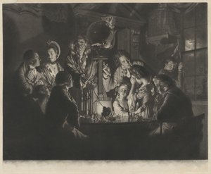 一位哲学家展示了一个关于气泵的实验，1769年。