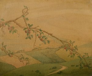 苹果树风景（布面油画） 作者 瓦莱里乌斯·德·赛德勒