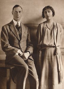 伊丽莎白-鲍斯-里昂夫人和约克公爵宣布订婚时的情景》，1923年