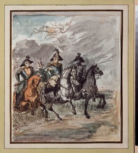 1818 年 12 月 20 日在莫斯科米宁和波扎尔斯基纪念碑落成典礼上的游行（莫斯科米宁和波扎尔斯基纪念碑落成典礼上的游行 作者 瓦西里·安德烈耶维奇·托平