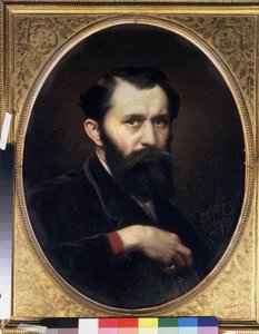自画像。瓦西里（瓦西里）-格里戈里耶维奇-佩罗夫（1834-1882 年）的画作，布面油画 作者 瓦西里·格里戈列维奇·佩罗夫（Vasili Grigorevich Perov）