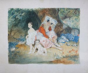 彼得·多米尼库斯·路德维希伯爵（Count Peter Dominikus Ludwig 1832-1887）和玛丽亚伯爵夫人（Countess Maria）1829-1898的肖像zu Sayn-Wittgens 作者 瓦西里·塞梅诺维奇·萨多夫尼科夫