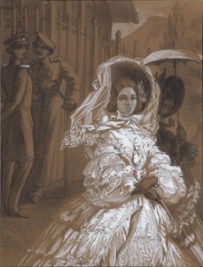 玛丽公主。米哈伊尔·勒蒙托夫的小说《我们时代的英雄》插图，1862年 作者 瓦西里·瓦西里耶维奇（Vasili Vasilievich Vereshchagin）