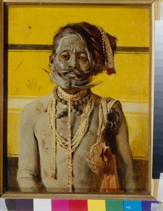 Un fakir (A fakir) - Peinture de Vasili Vasilyevich Vereshchagin (Vassili Verechtchaguine) (1842-1904), huile sur bois (24,2x18,8 cm) 作者 瓦西里·瓦西里耶维奇（Vasili Vasilievich Vereshchagin）