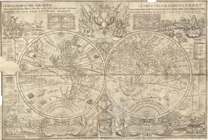 世界双半球地图，1707年 作者 瓦西里·阿努弗里耶维奇·基普里亚诺夫