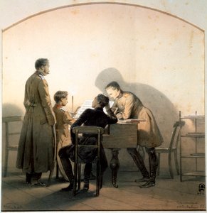 在钢琴上》，1855年。