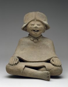 坐着的女人，公元300-600年（陶器中带有彩色颜料的痕迹）