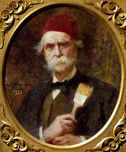 维斯帕斯诺-比尼亚米（1841-1929）的自画像，布面油画，55x62厘米