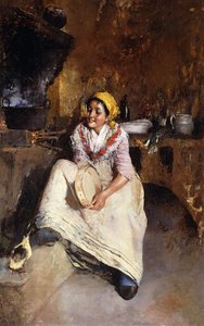 一个手鼓的小女孩 作者 Vicenzo Irolli