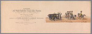 乌特勒支大学第二个百年庆典上的历史庆典，1836 年（标题印刷品）
1600 年 7 月 3 日，尼乌波尔特战役胜利后的第二天，荷兰军队前往奥斯坦德的游行队伍；根据 H H Stud 提供的服装表现形式 作者 卡拉梅利和公司