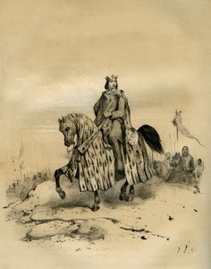 瓦卢瓦的腓力六世（1293-1350 年），1328-1350 年期间的法国国王，瓦卢瓦王朝的第一位国王，1328 年掌权时，不顾英格兰爱德华三世的挑衅，骑马率领军队。这场争吵揭开了百年战争的序幕。菲利普
