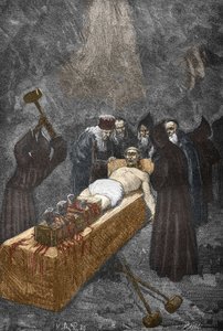1630年左右的卢登群魔案：政治迫害，据称与魔鬼订下契约并指控迷惑修女的法国神父乌尔班·格兰迪埃（Urbain Grandier，1590-1634）对刺绣施以酷刑——（Urbain Grandier） 格兰迪耶，法国