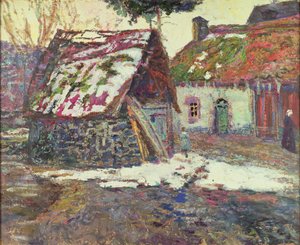 雪的影响（纸板油画）