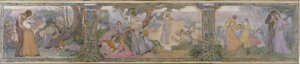 伊西莱穆利诺市政厅草图：La Vie，1896 至 1897 年间（布面油画）