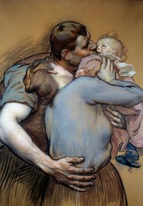 家庭。 Victor Prove (1856-1943) 的绘画
