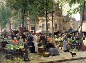 1880年Les Halles前的广场