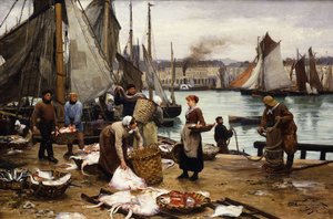 卸货，1881年 作者 维克多·加布里埃尔·吉尔伯特