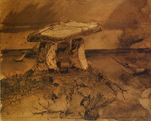 Dolmen或者说我的阴影口（笔和墨水在纸上洗） 作者 维克多·雨果