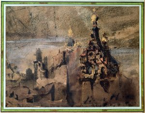 西班牙的记忆，1850年（纸上的水墨和水粉） 作者 维克多·雨果