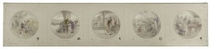 巴黎市政厅 Lobau 画廊草图：农业。商业。工业。艺术。科学，1890 年（铅笔、布面油画） 作者 维克多·让·皮埃尔·马齐斯
