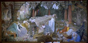 睡美人》（传统故事）--维克多-米哈伊洛维奇-瓦斯涅佐夫（1848-1926 年）的画作，布面油画