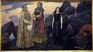 地下王国的三位女王维克多-米哈伊洛维奇-瓦斯涅佐夫（1848-1926 年）的画作，布面油画 作者 维克多。