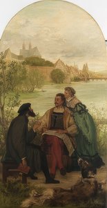 巴塞尔改革者Oecolampadius的Knight Hartmut von Kronberg 作者 维克多·穆勒