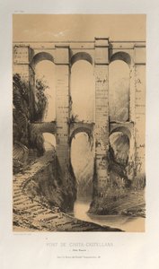 风景如画的建筑或第十五、十六和十七世纪的古迹和 XVI.Siecles：XV 和 XVI 世纪的法国城堡：Pl.50，Civita-Castellana 桥（罗马国家） 作者 Charles Boivin（出版商和编辑）； Lith de Godard a Paris（打印机）