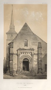 第十五、十六和十七世纪风景如画的建筑或古迹。Et XVIeme.第十五和第十六世纪的法国城堡: Pl. 58, Église De Requeil (Sarthe) 作者 维克多·佩蒂特