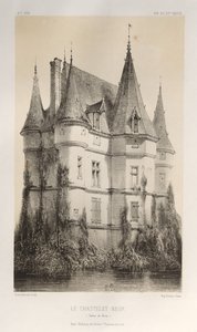 第十五、十六和十七世纪风景如画的建筑或古迹。Et XVIeme.第十五和第十六世纪的法国城堡：第 67 页，勒沙斯特内-新索恩河和卢瓦尔河) 作者 Charles Boivin（出版商和编辑）； Lith de Godard a Paris（打印机）