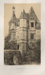 第十五、十六和十七世纪风景如画的建筑或古迹。Et XVIeme.Siecles：十五和十六世纪的法国城堡：Pl.78, Manoir de Belvau (Corrèze) 作者 Charles Boivin（出版商和编辑）； Lith de Godard a Paris（打印机）