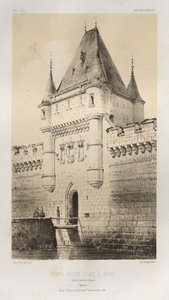 第十五、十六和十七世纪风景如画的建筑或古迹。Et XVIeme.Siecles: Chateaux de France des XV et XVI Siecles: Pl. 80, Porte Notre-Dame à Sens d