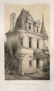 Architecture Pittoresque ou Monuments des xveme.Et xvieme.第十五和第十六世纪的法国城堡: Pl. 9, Ancien Chateau de Villeneuve (Yonne) 作者 维克多·佩蒂特