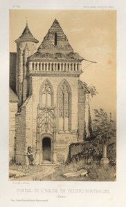 Architecture Pittoresque ou Monuments des xveme.Et xvieme.十五和十六世纪的法国城堡: Pl.2, Villiers Sur-Tholon（约讷省）教堂入口 作者 维克多·佩蒂特