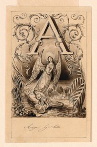 入门书字母 A 的设计：Ange Gardien（守护天使） 作者 维克多·文森特·亚当