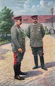 1915年，威廉二世和兴登堡的元帅在波兹南的城堡前摆姿势 作者 石勒苏益格荷尔斯泰因州的维多利亚·奥古斯塔