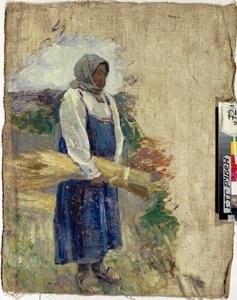 A reaper (une moissonneuse) - Peinture de Viktor Elpidiforovich Borisov Musatov (Borissov Moussatov)(1870-1905), Oil on canvas 1896 - State Tretyakov Gallery, Moscow 49,5x39,5