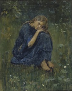Alyonushka研究，1881年 作者 维克托·米哈伊洛维奇·瓦斯涅佐夫