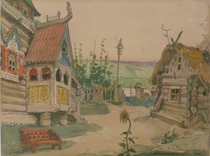 Berendeyevka。 N. Rimsky-Korsakov的歌剧《雪少女》的舞台设计，1885年 作者 维克托·米哈伊洛维奇·瓦斯涅佐夫